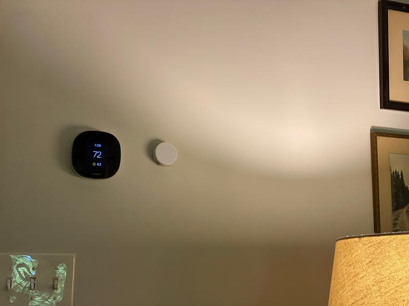 Small with a low profile.  The second round disc is not part of this system.  It’s the whole house dehumidifier/filter that is working perfectly with ecobee too.