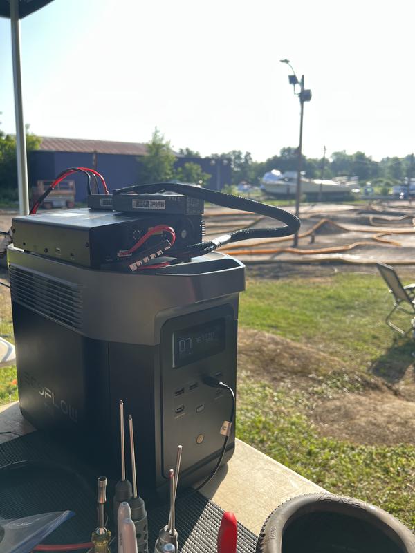 Delta 2 Max sitting on my pit table overlooking the R/C track