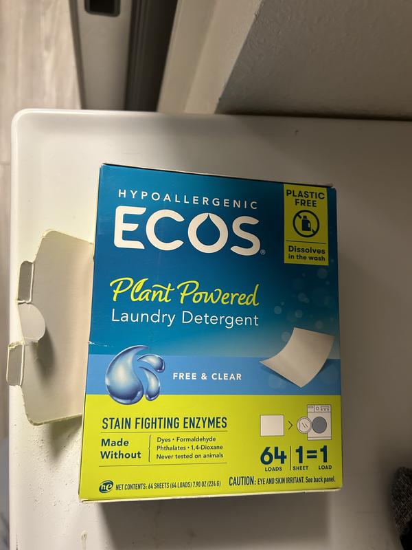 Ecosnext Laundry Detergent, Hypoallergenic, Free & Clear - 50 squares [175 g]