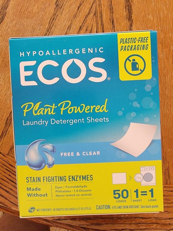 ECOSNEXT Hypoallergenic Liquidless Detergent Sheets & Stain Remover