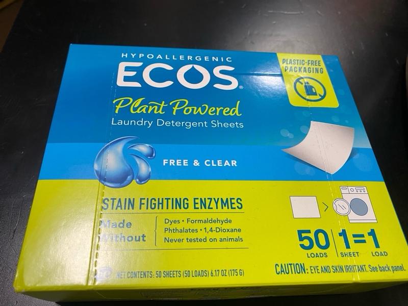 ECOSNEXT Hypoallergenic Liquidless Detergent Sheets & Stain Remover