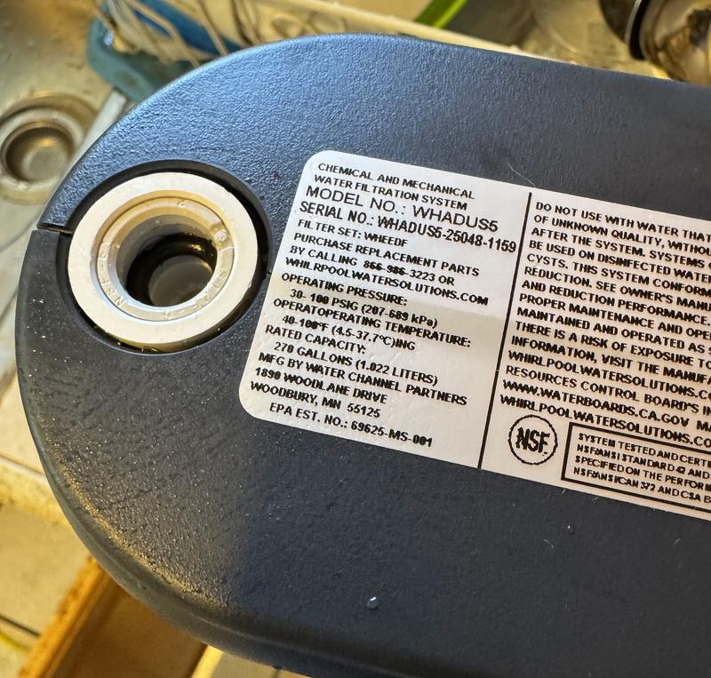 WHADUS5: Undersink Two Stage Water Filtration System | Whirlpool