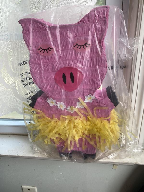 Blue Panda Small Pig Pinata for Tropical Hawaiian Birthday Party (16.5 ...