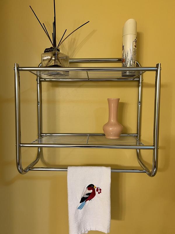 Customer Reviews Juvale 2Tier 1Bar Organizer Shelf, Towel Rack, Wall Mount for Bathroom and