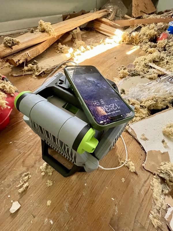 charging phone (note: light portion does NOT have to be on too)