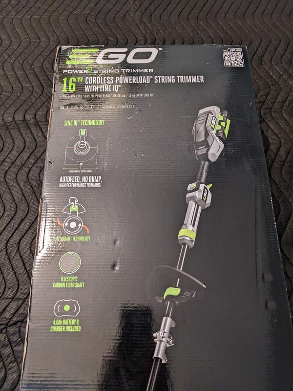 EGO POWER+ 56V POWERLOAD String Trimmer Kit — 16in. Cutting Swath, 4.0 Ah  Battery, Charger, Model# ST1623T