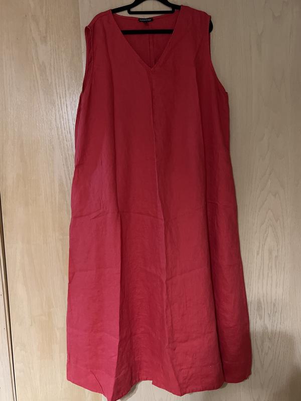 Customer photo for "Not soft linen but okay. Large arm holes."