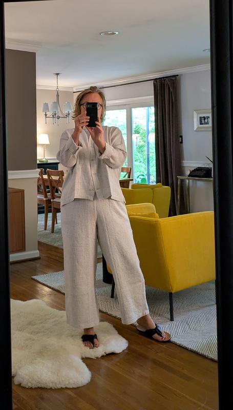 Doubleweave ankle pants in PL and matching jacket in M