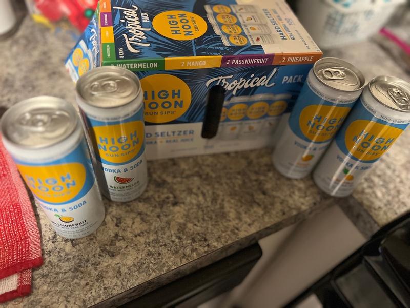 High Noon Sun Sips Hard Seltzer, Vodka & Soda, Tropical - 8 pack, 355 ml cans