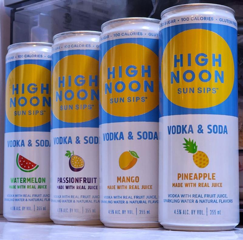 High Noon Sun Sips Hard Seltzer, Vodka & Soda, Tropical - 8 pack, 355 ml cans