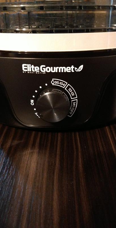 Elite Gourmet Food Dehydrator with Adjustable Temperature Dial, Black