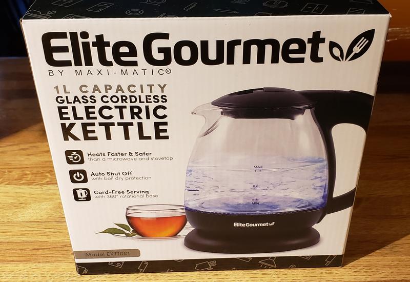 Elite Gourmet 1L Electric Glass Water Kettle Black EKT1001 - Best Buy