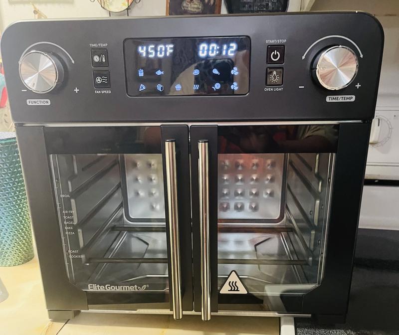 Elite Gourmet 24.5 qt. Programmable 23L French Door Air Fryer Oven