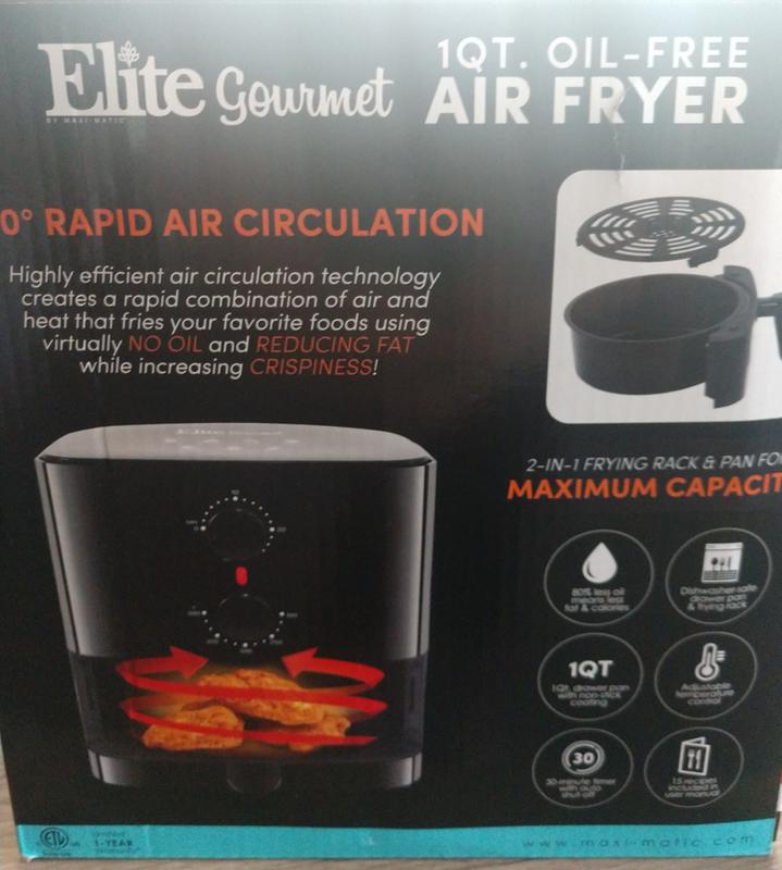 Elite Gourmet 1.1 Qt. Compact Air Fryer - NEW, WORKS, HANDLE BROKEN EASY FIX