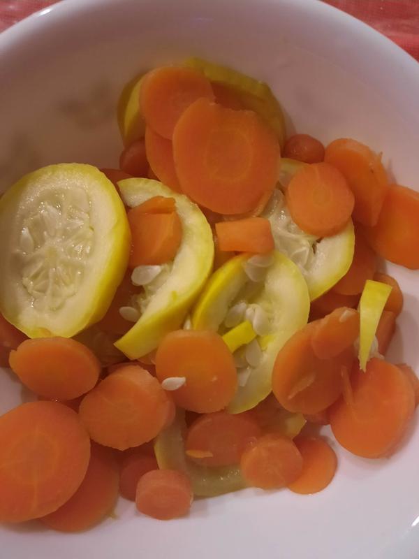 Steamed Carrots and Yellow Squash