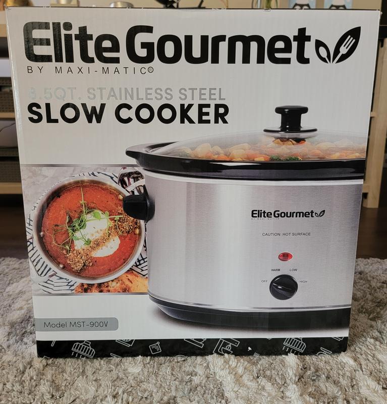 Elite Gourmet 8.5Qt. Digital Slow Cooker Stainless-Steel/Black MST