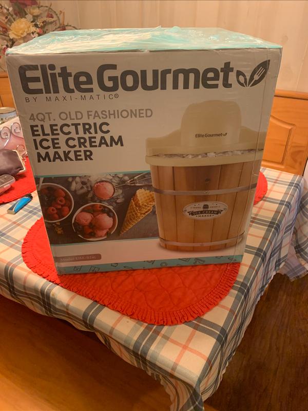Elite Gourmet Ice Cream Maker, 6 qt .