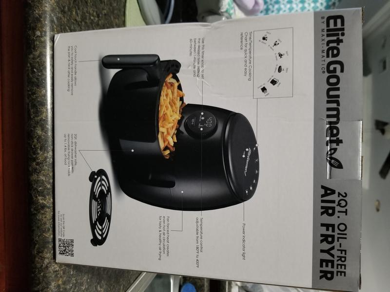 Elite Gourmet - 2.1 qt. Compact Digital Air Fryer - Black