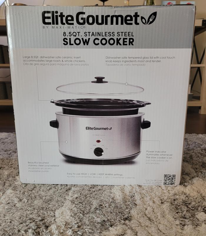 Elite Gourmet 8.5-qt Stainless Steel Slow Cooker