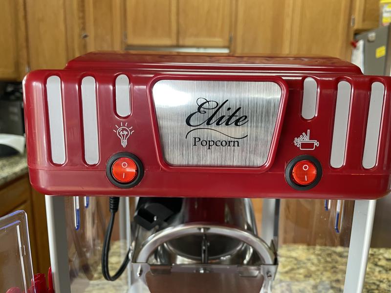 Elite Epm-250 Classic Tabletop 2.5 oz Kettle Popcorn Maker, Red