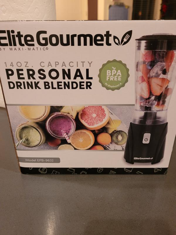  Elite Gourmet Cuisine EPB-9632 Personal Single Serve Blender,  14 Oz-For Shakes & Smoothies, Black, One Size: Home & Kitchen