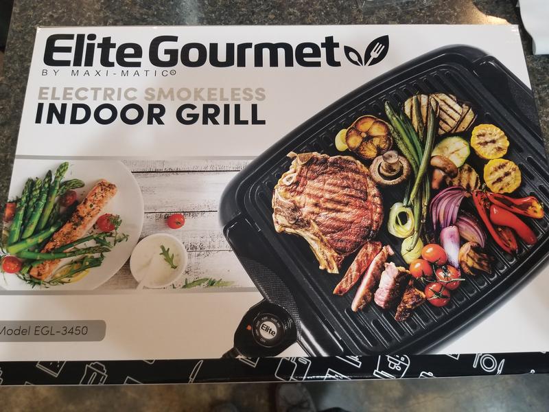 Elite Cuisine EGL-3450 13-Inch Nonstick Countertop Grill