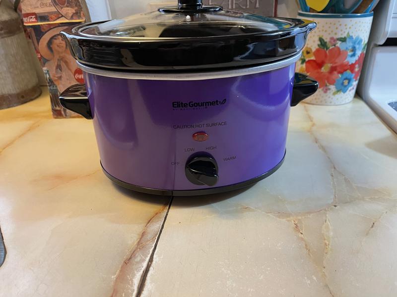 Elite Gourmet 2 Qt Oval Slow Cooker Purple