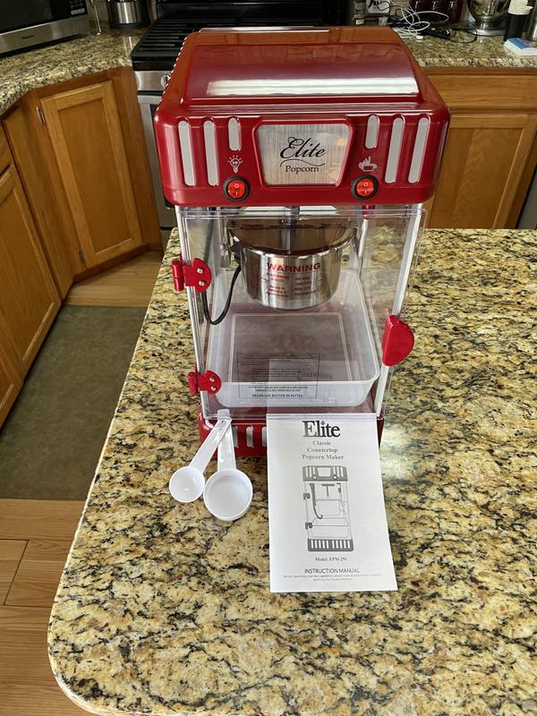 Elite Epm-250 Classic Tabletop 2.5 oz Kettle Popcorn Maker, Red