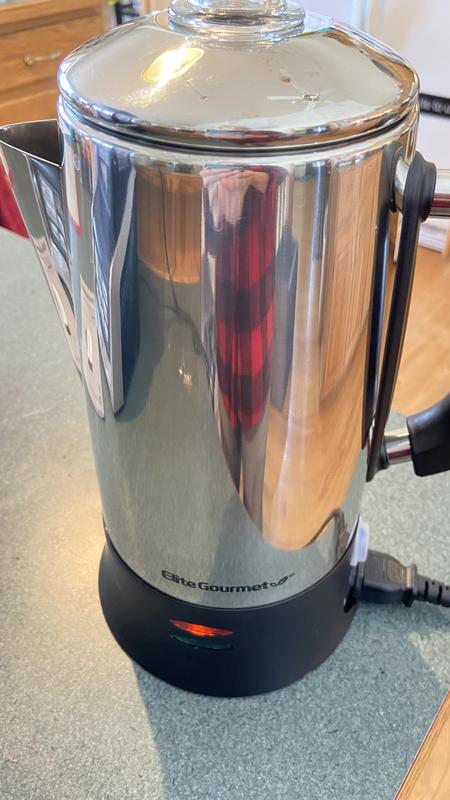 Light indicator: red is done/warm and green is percolating