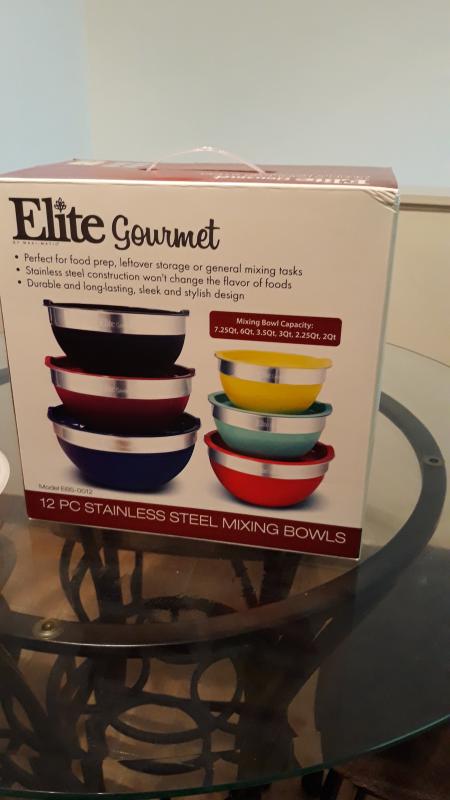 Elite Gourmet 12-Piece Mixing Bowl Set