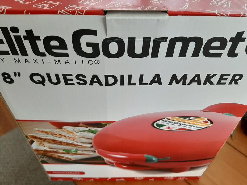 Elite Gourmet 8 in. Red Quesadilla Maker