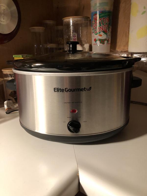  Elite Gourmet Stainless Steel Slow Cooker, Dishwasher-Safe with  Tempered Glass Lid, Cool-Touch Handles, Removable Stoneware Pot, 8.5  Quart,MST-900V: Crock Pot: Home & Kitchen