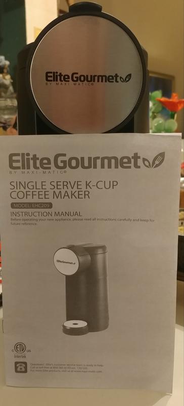 Elite Gourmet EHC208RS Personal Single-Serve Compact Capsule Coffee Maker  Brewer, Compatible with K-Cups and Grounds, Reusable Filter, 16 Ounce, Black