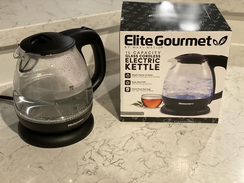 Maxi-Matic Elite Gourmet 1L Electric Glass Water Kettle - Black