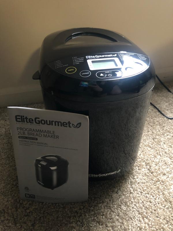 Elite Gourmet 2lb Programmable Bread Maker with LCD Display and Gluten-Free  Setting - Black Metal Bread Machine in the Bread Makers department at