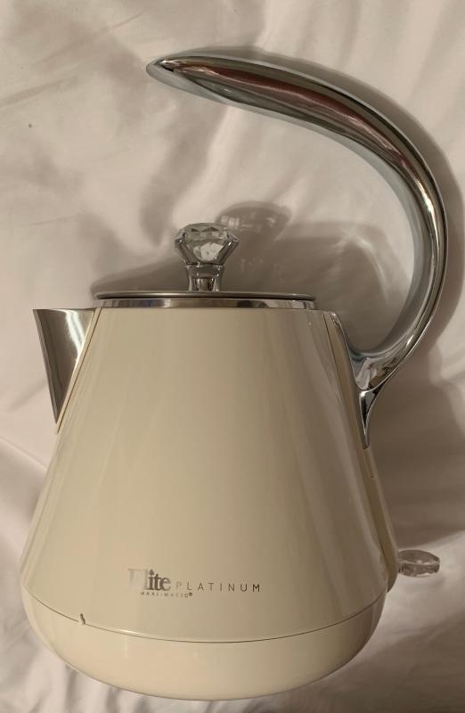 Elite Platinum 1.2 L White Cool-Touch Stainless Steel Electric Kettle