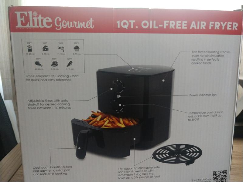 Elite Gourmet 1Qt Compact Air Fryer Red 1-Quart Non-Stick with
