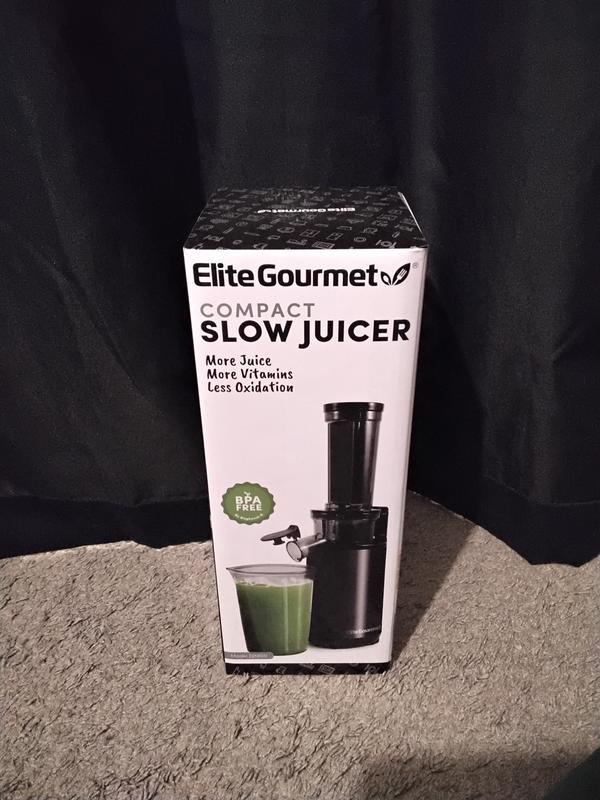 Elite Gourmet Compact Slow Juicer BPA Free - Black New