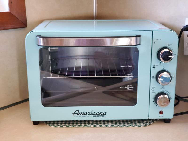 Elite 8-Slice/33L Retro Toaster Oven, Mint Bread Maker Breakfast