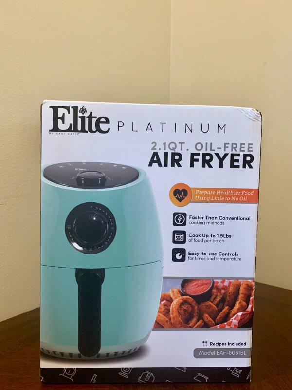Elite Gourmet 2.1qt Hot Air Fryer Mint Blue