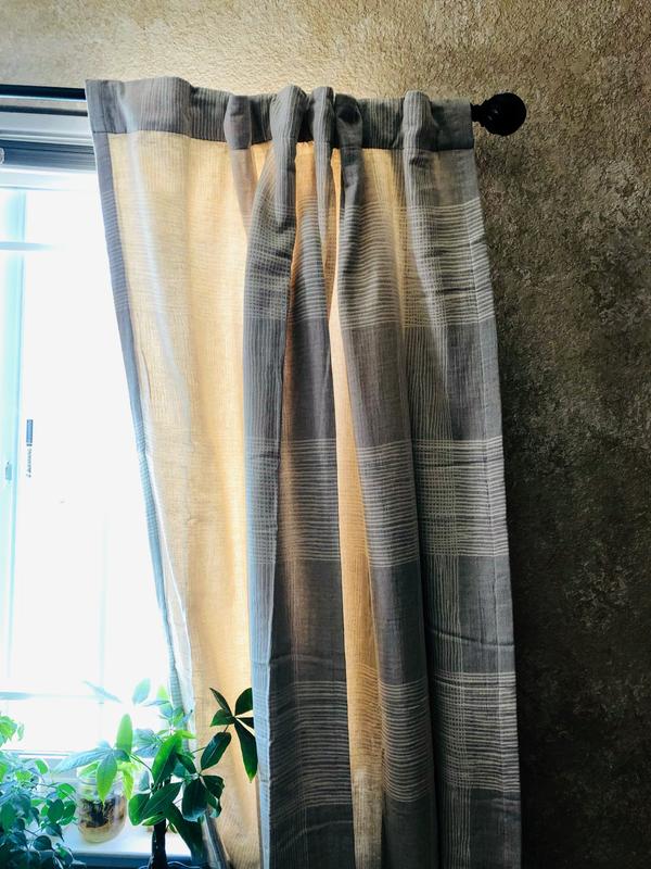 Bee & Willow™ Textured Check Rod Pocket/Back Tab Window Curtain Panel