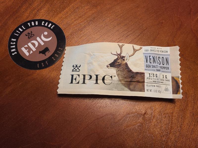 Epic Meat Bar - Venison Sea Salt Pepper Bar by Epic - Exclusive Offer at  $3.99 on Netrition