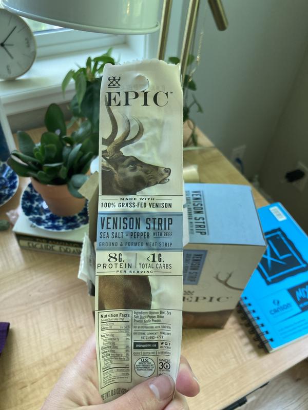 Sea Salt & Pepper Venison Bar - Protein Meat Bars - EPIC – EPIC Provisions