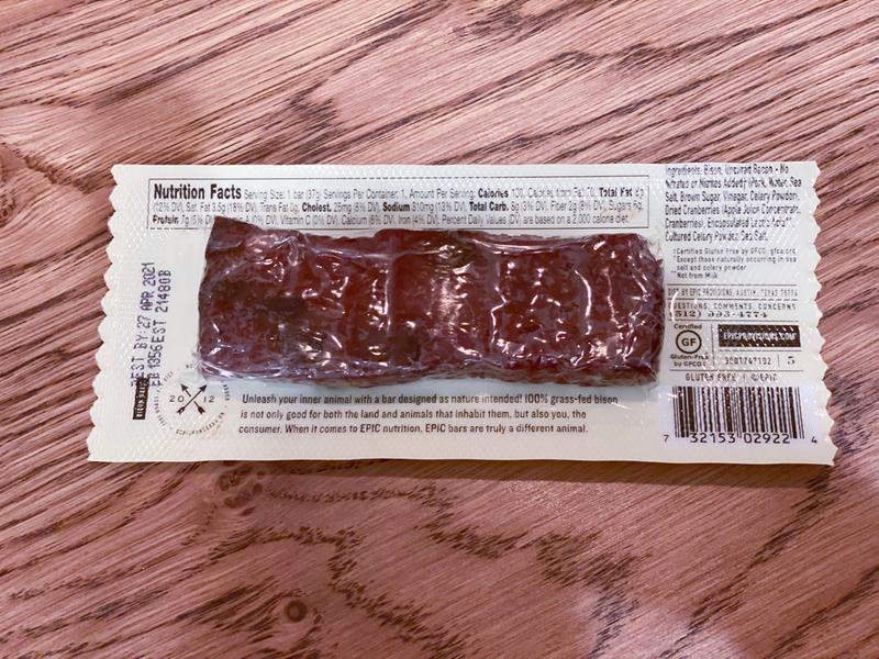 Epic Meat Bar, Bison, Gluten Free, Uncured Bacon + Cranberry - 1.3 oz