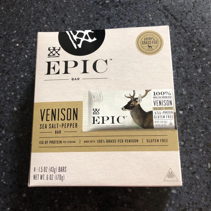 Epic Meat Bar - Venison Sea Salt Pepper Bar by Epic - Exclusive Offer at  $3.99 on Netrition