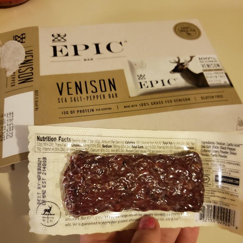 Epic - Bar Venison Sea Salt and Pepper - Case of 12-1.3 oz., 12 Pack/1.3  Ounce Each - Harris Teeter