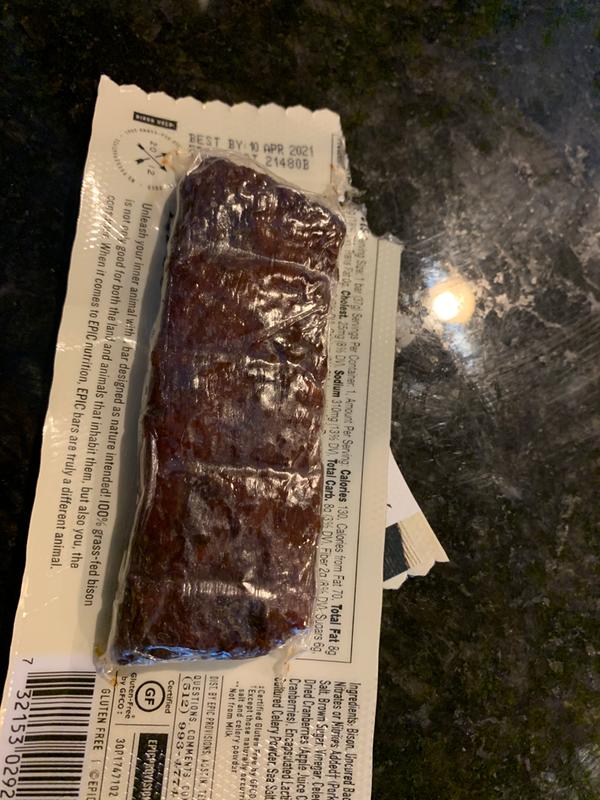 EPIC Bison Bacon Cranberry Bars, Grass-Fed, 12 Count Box 1.3oz bars 
