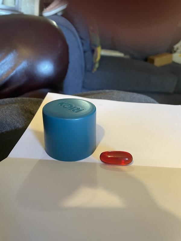 Size of the 1200mg Krill Oil soft capsule