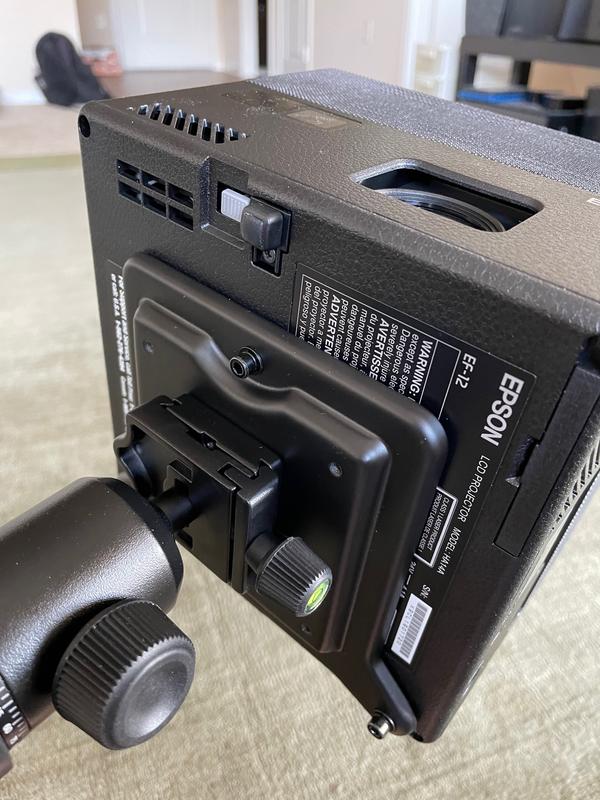 Mount plate from Epson attached to the base of EF12.