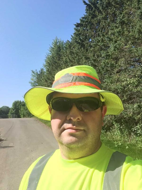 Keeping cool while pulling cable underground.